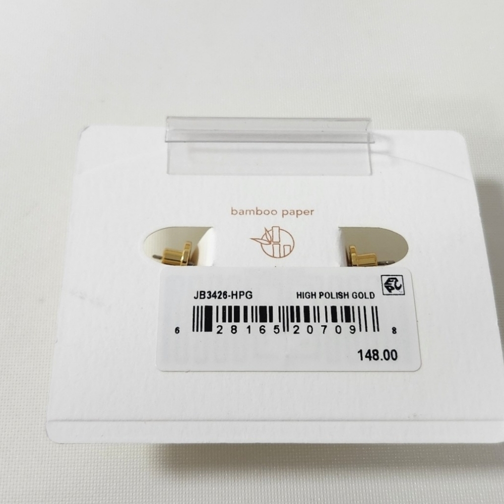 NWT Jenny Bird Gold-Tone Art Heart Puff Earrings - Picture 2 of 2